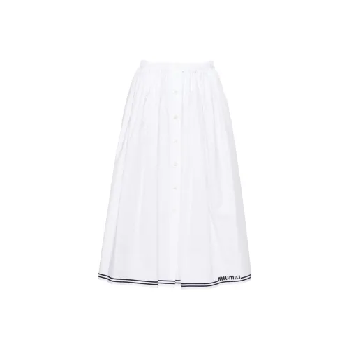 MIU MIU Белая Женская Повседневная Длинная Юбка