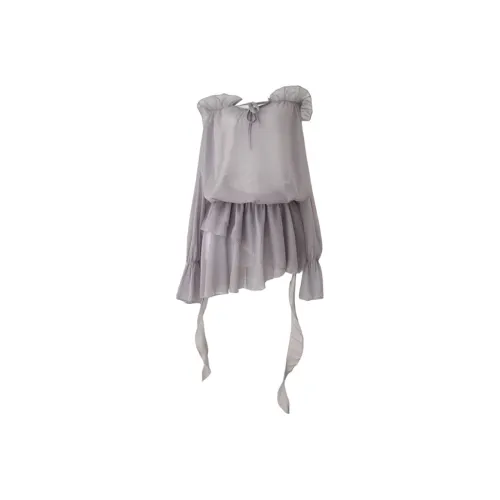 SYEEE WITH U Длинный рукав Платье Женское Фиолетовое