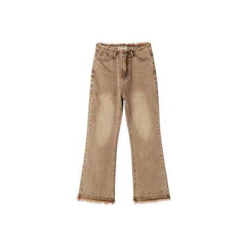 HUFFNPUFF Джинсы Женские Мытый кофейный