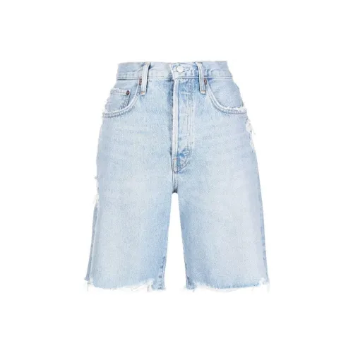 AGOLDE Светло-синие Женские Джинсовые Шорты