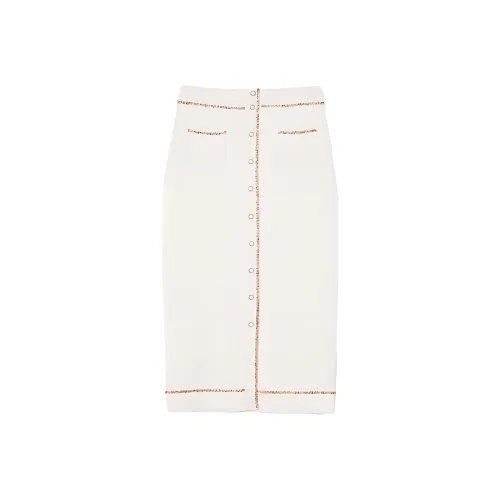 Sandro Повседневный Длинный Юбка Женская Белая