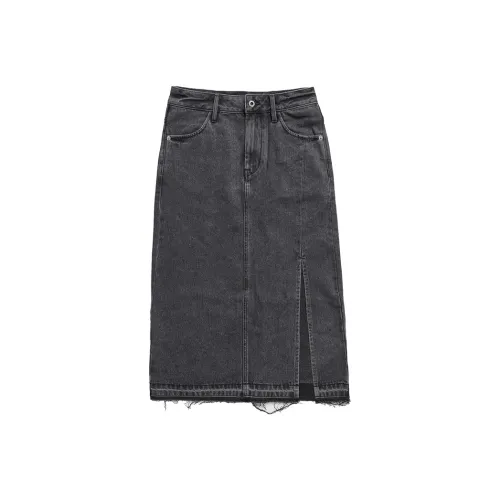 ABLE JEANS Винтажные промытые черные женские повседневные длинные юбки