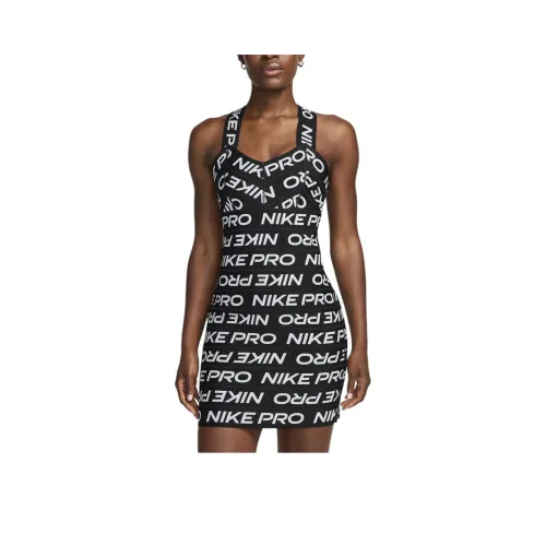 nike Slip Платье Женское Черный Белый Белый