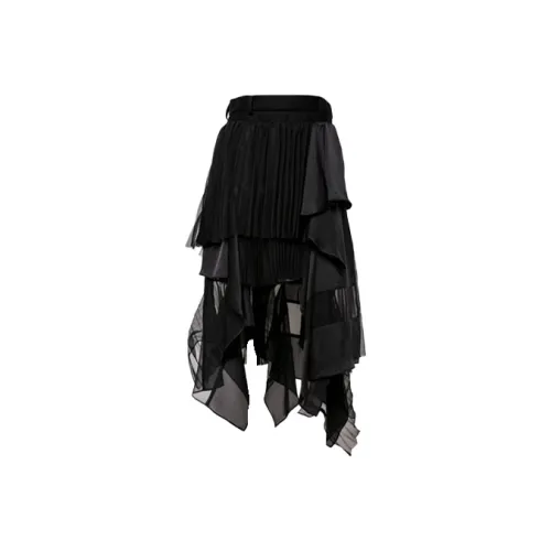 sacai Черная Женская Повседневная Длинная Юбка