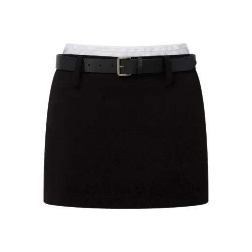 d'zzit Повседневные короткие юбки Женские Черный