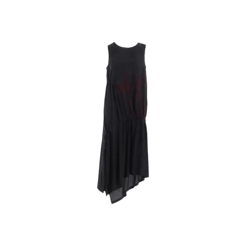 Yohji Yamamoto Серые Женские Платья без Рукавов