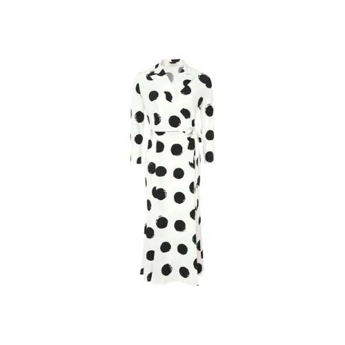 BESIONIA SS25 Длинное Платье с Длинными Рукавами Белый Цветочный