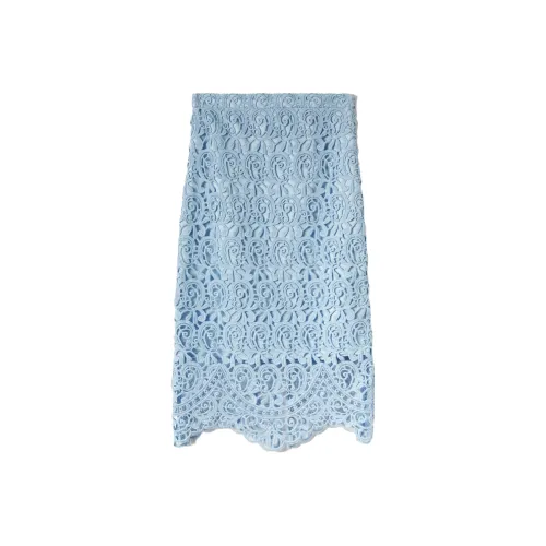 Burberry Светло-синие Женские Повседневные Длинные Юбки