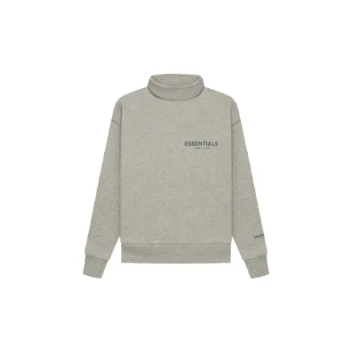 Fear Of God Essentials Свитшот FW21 Kids Пуловер Mockneck Темно-пшеничный серый Deep Овсяный GREY Детский
