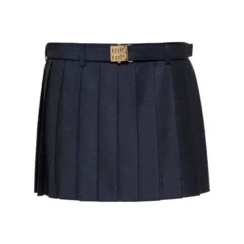 MIU MIU FW23 Повседневные короткие юбки Женские Синие