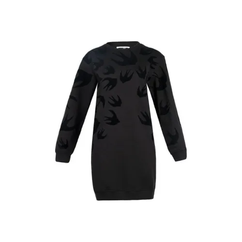 McQ Alexander McQueen Длинное платье с длинными рукавами женское черное