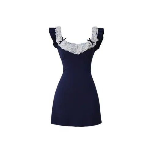 SECFLY OFFICIAL Без рукавов Платье Женское Темно-синий