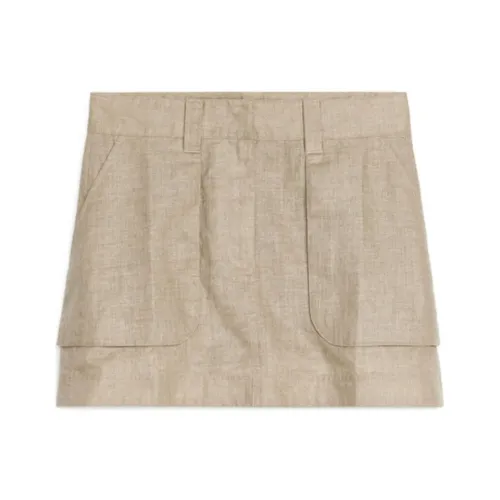 ARKET Повседневные короткие юбки женские овсяного цвета