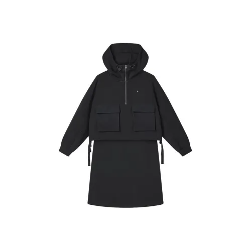 FILA Глубокий черный Женские Длинные Платья с рукавами