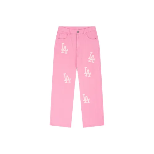 MLB Basic Logo Fashion Sports Collection SS24 Джинсы Женские Светло-розовый