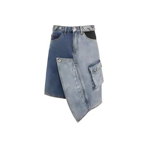 FENG CHEN WANG Синие Женские Джинсовые Короткие Юбки