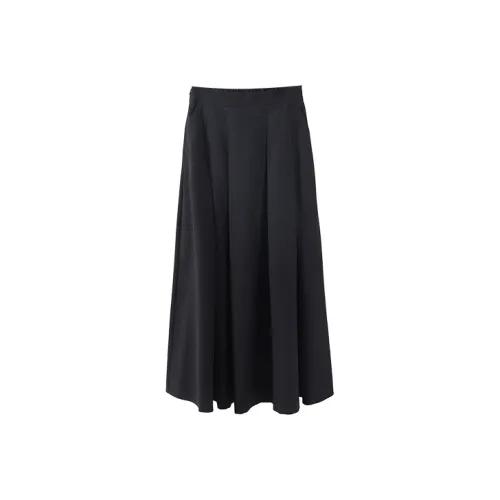 YUMOMO STAR Обсидиан Черный Женская Повседневная Длинная Юбка