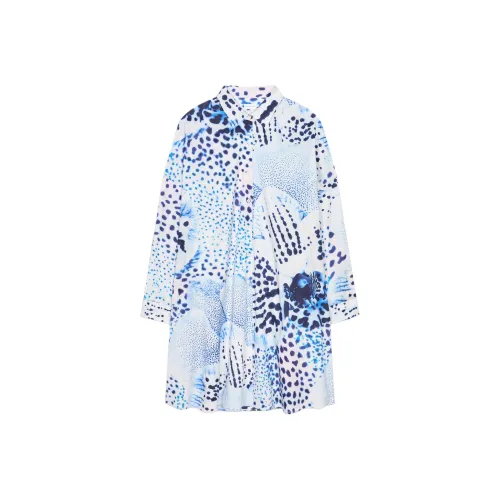DRIES VAN NOTEN Blue Женские Длинные Рукава Платья