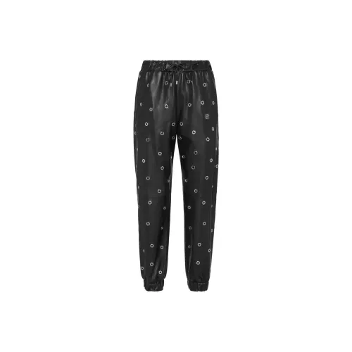 PHILIPP PLEIN Черные Женские Кожаные Брюки