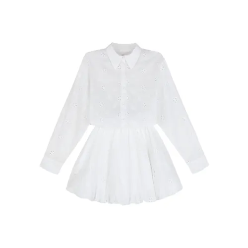 Sorrow Matsumoto Весенне-летнее Длинное Платье с Длинными Рукавами Женское Белое Укороченное