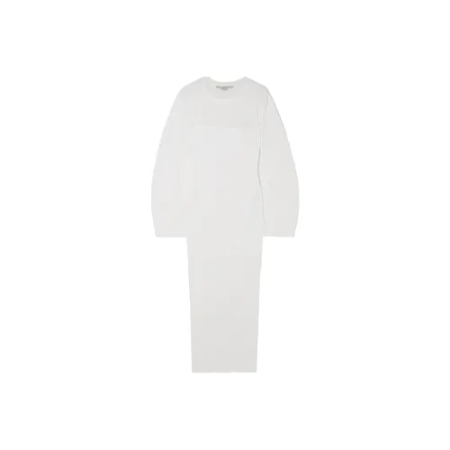 STELLA MCCARTNEY Белое Женское Длинное Платье с Рукавами