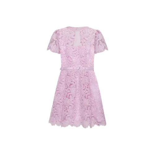 Self Portrait Короткий рукав Платье Женское Розовый