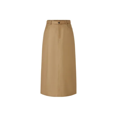 JZ Juzui Повседневный Длинный Юбка Женские Хаки