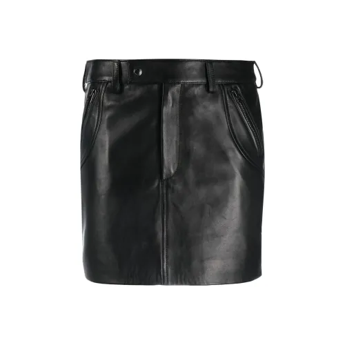 TF FW22 Кожаные короткие юбки Женские Черный