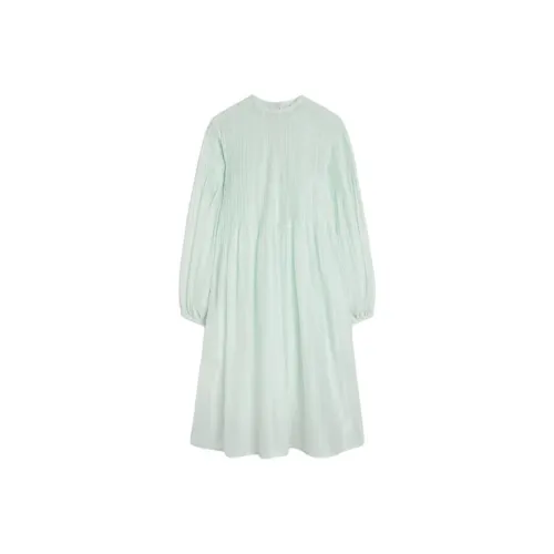 JIL SANDER Светло-зеленый Женские Длинные Платья с Рукавами
