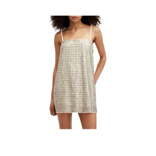 ALLSAINTS Opeline Embellished Мини Платье Slip Платье Женское Белое