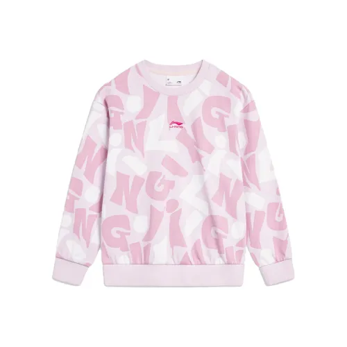 LINING YOUNG Свитшот Светло-фиолетовый Красный Детский