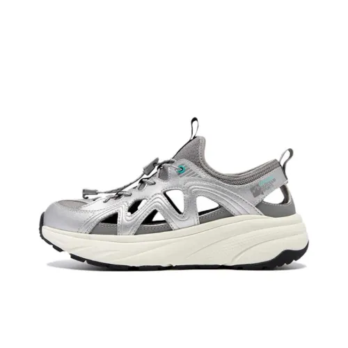 QIAODAN Slip-resistant и дышащая обувь для походов женская серебряного цвета