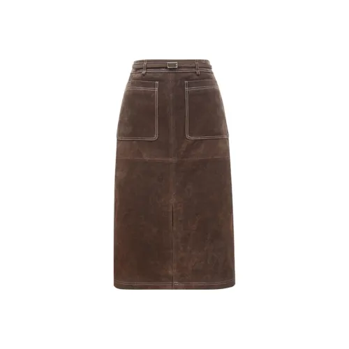 Only E09 Барабанный дождевой коричневый Женские Повседневные длинные юбки