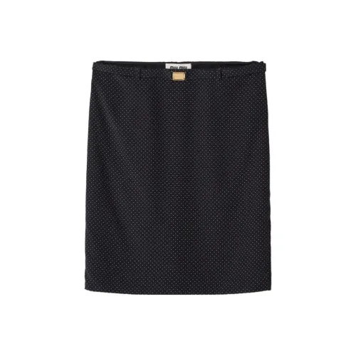 MIU MIU SS24 Повседневная короткая юбка Женская Черная