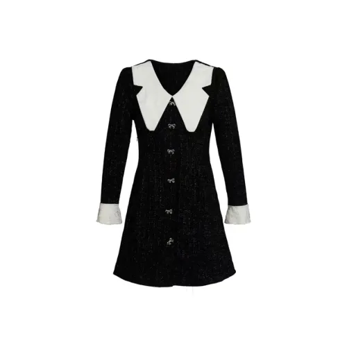 MISSHONEY MH Длинное платье с длинными рукавами женское черное