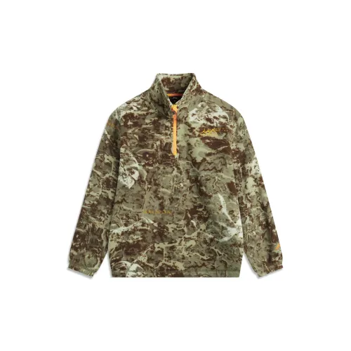 LINING YOUNG Outdoor Свитшот Темно-оливково-зеленый CAMO Full С принтом Подростки