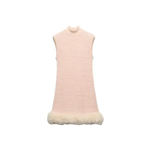PRADA Без рукавов Платье Женское Снежно-розовое