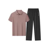 Комплект одежды (Лотосовый корень, пудра, топ + черные штаны)