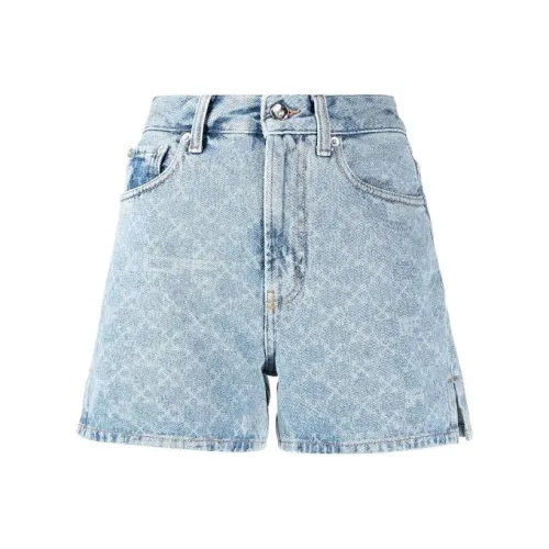 Off Белый и синий цвет Женские джинсовые шорты