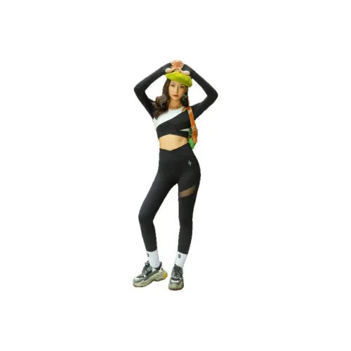 GIDI BOHO Звездный черный Женские фитнес-комплекты