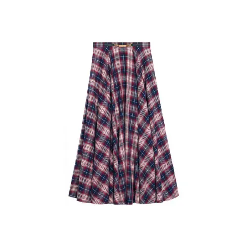 CELINE FW22 Повседневная длинная юбка женская бордовая