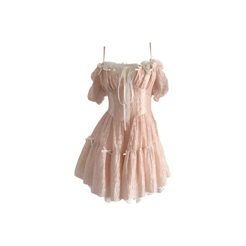 KKX Slip Платье Женские Персик Пудинговый Пудра