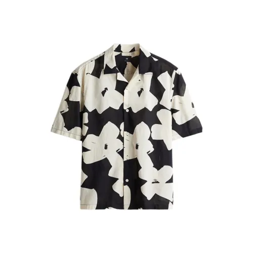 H&M Черный/Цветочный Мужские Рубашки