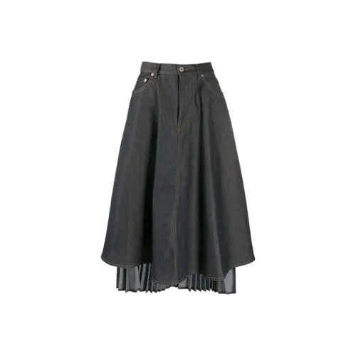 LOEWE Деним Длинный Юбка Женские Серый