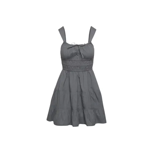 ARITZIA Sunday Best Martine Poplin Платье Slip Платье Женское Vintage Морской синий