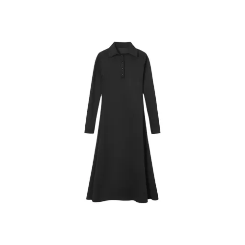 Incolore Длинное платье с длинными рукавами женское черное