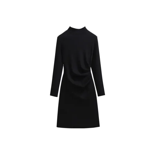 Silky Queen Длинное платье с длинными рукавами женское черное