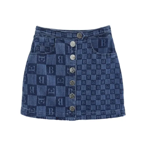 BEBE Джинсовый синий Женские Джинсовые короткие юбки