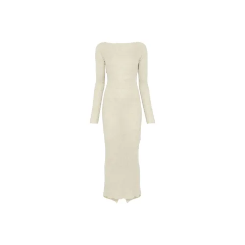 BASERANGE Длинное платье с длинными рукавами женское светло-оливково-зеленый