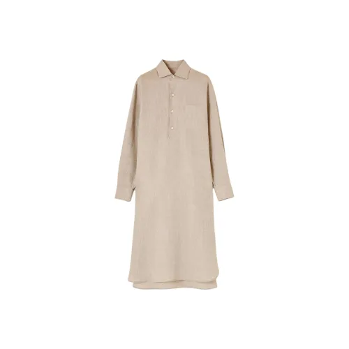 Loro Piana Хаки Женские Длинные Платья с Рукавами